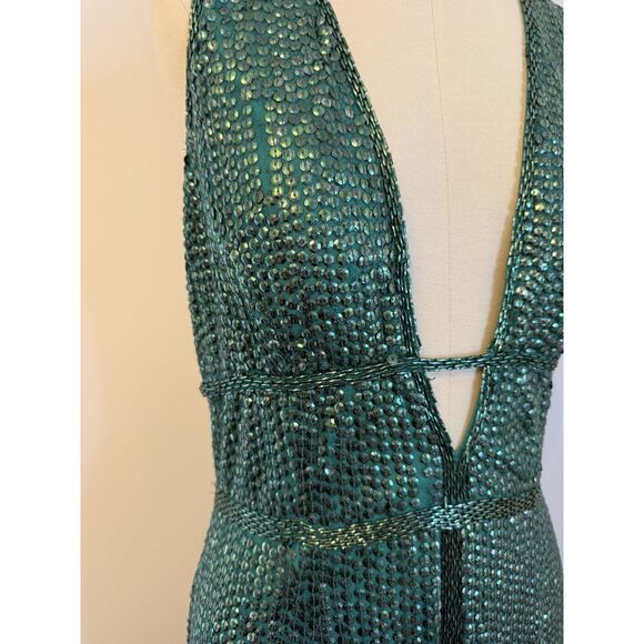 NWT Sherri Hill Emerald Green Beaded Gown - Picture 4 of 8